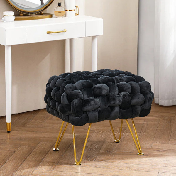 Black deals gold ottoman